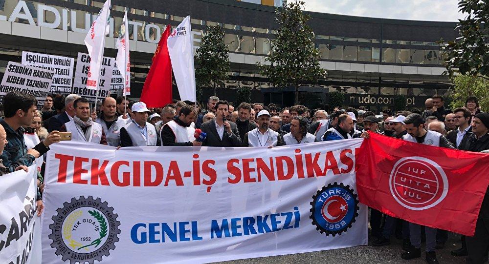 Sendikaya üye oldukları için işten çıkarılan Cargill işçilerinin eylemi 1 yılını doldurdu