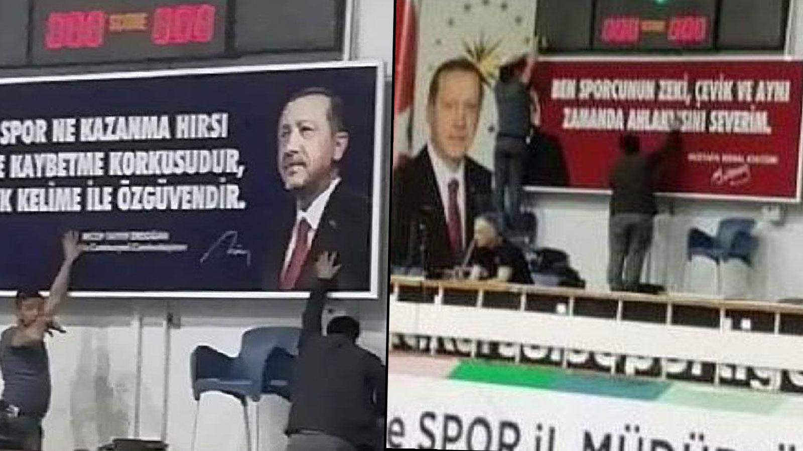 Atatürk'ün sözünü indirip yerine Erdoğan'ın sözünü astılar