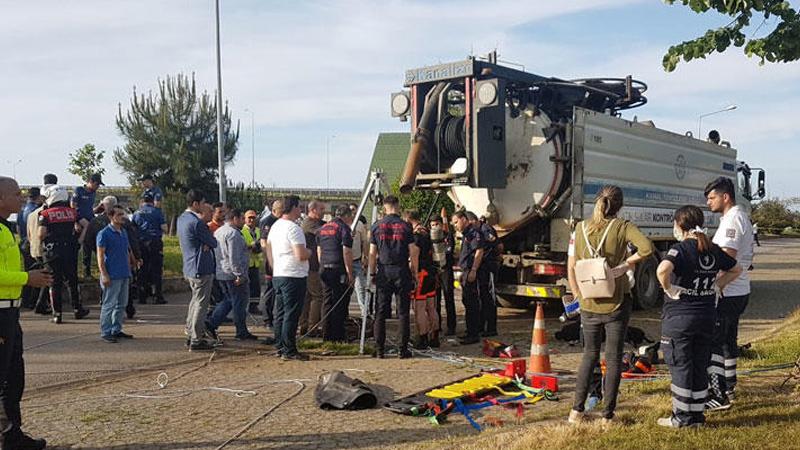 Kanalizasyon çukuruna düşen işçi aranıyor