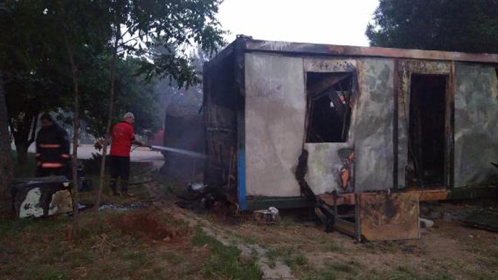 Şanlıurfa'da askerlerin kaldığı konteynerde yangın