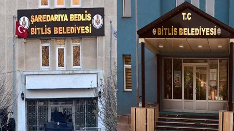 Bitlis Belediyesi AKP'ye geçince kaldırılan Kürtçe tabela yerine takılacak