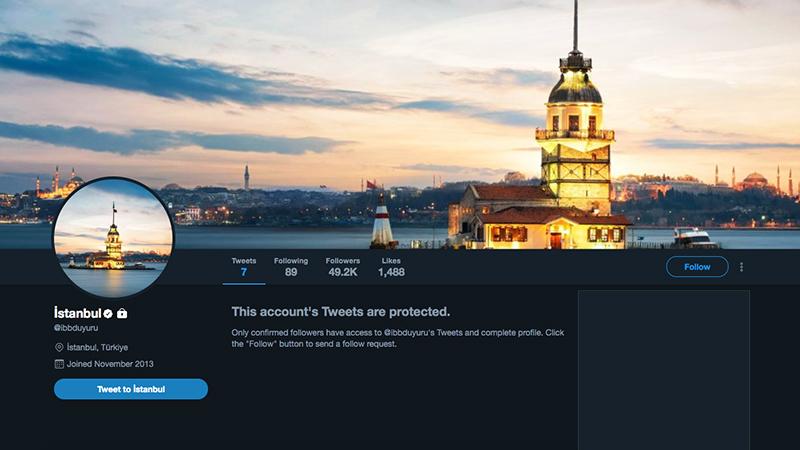 'İBB Duyuru'nun Twitter hesabı 'gizli hesap' olarak değiştirildi