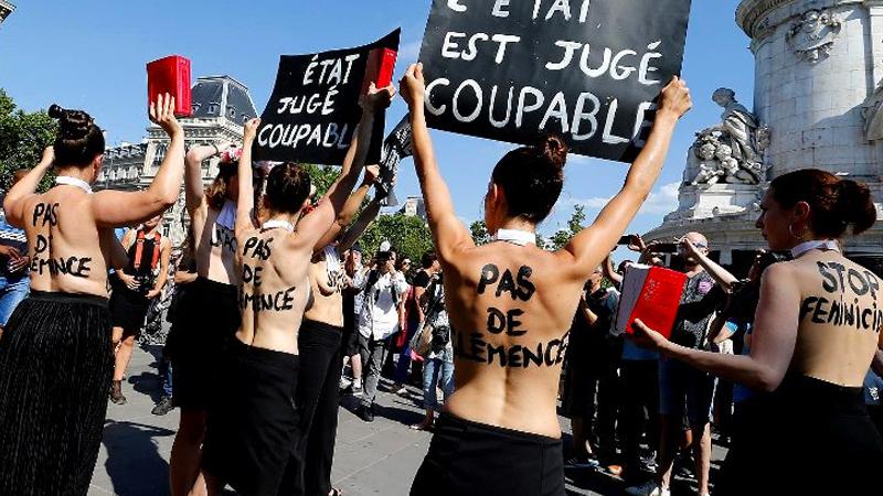 Paris'te kadın cinayetleri protesto edildi