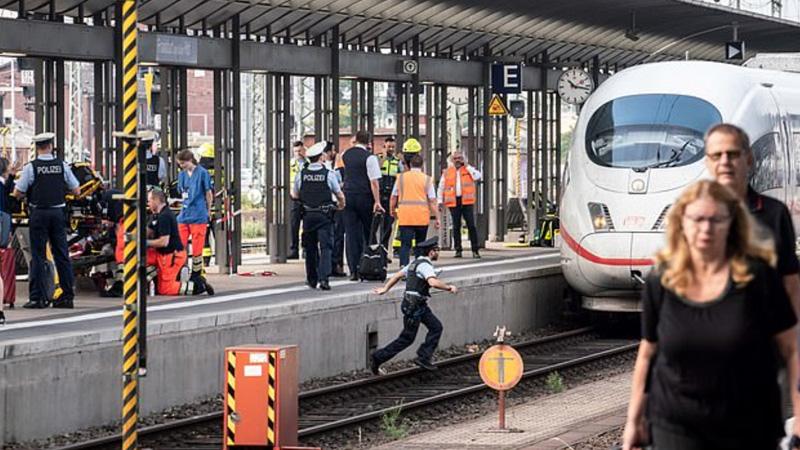 Frankfurt'ta bir erkek, istasyonda bekleyen anne ve çocuğu hızlı trenin önüne itti