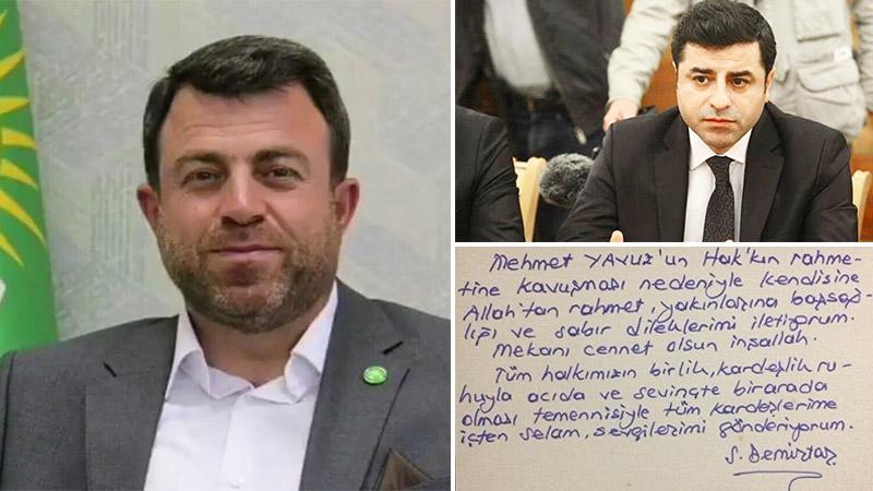 Demirtaş'tan HÜDAPAR'a taziye mesajı: Acıda ve sevinçte bir arada olunması temennisiyle...