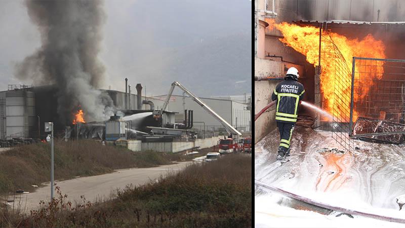 Kocaeli'nde geri dönüşüm tesisindeki yangın 1 saat süren müdahale sonucunda söndürüldü