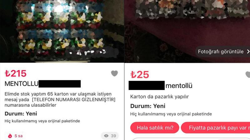 İkinci el alışveriş sitesinde mentollü sigara satışı