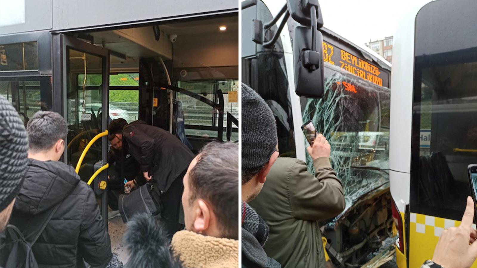 Haliç'te iki metrobüs çarpıştı: 10 yaralı