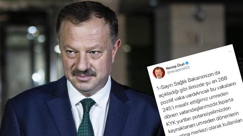 "Isparta'daki 268 vakadan 245'i umreden dönenler" diyen AKP'li Recep Özel paylaşımını sildi