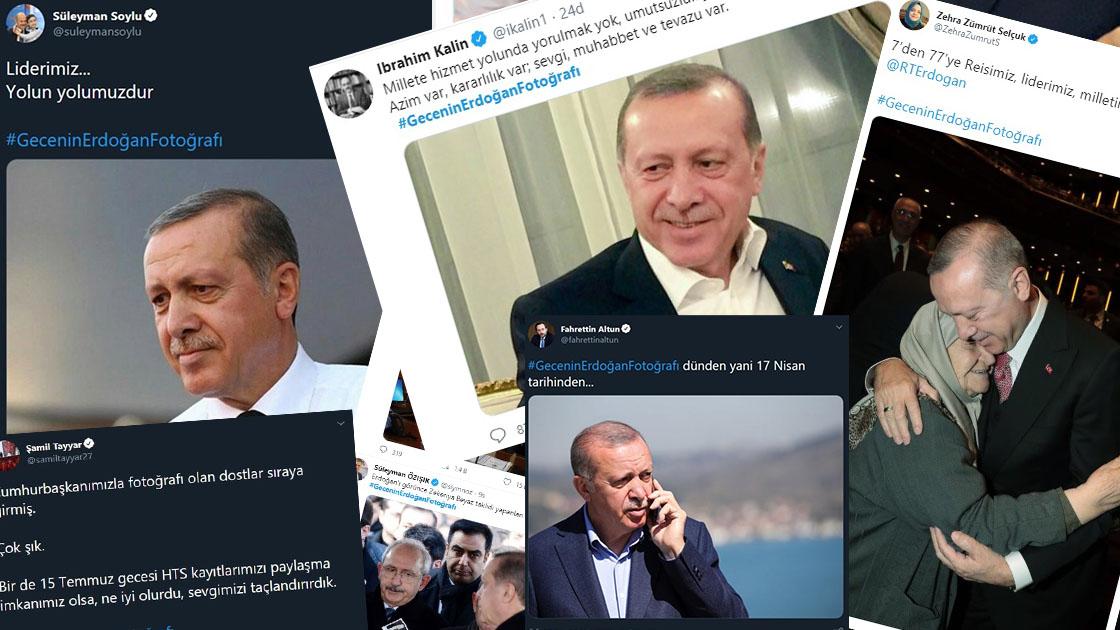 AKP’lilerin gece yarısı başlattığı 'gecenin Erdoğan fotoğrafı' kampanyasına istifası kabul edilmeyen İçişleri Bakanı Soylu da katıldı