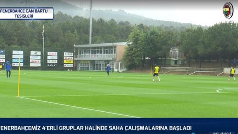 Fenerbahçe sahaya indi; sosyal mesafeye uygun idman yaptı