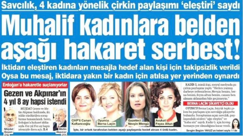 "Muhalif kadınlara belden aşağı hakaret serbest!"