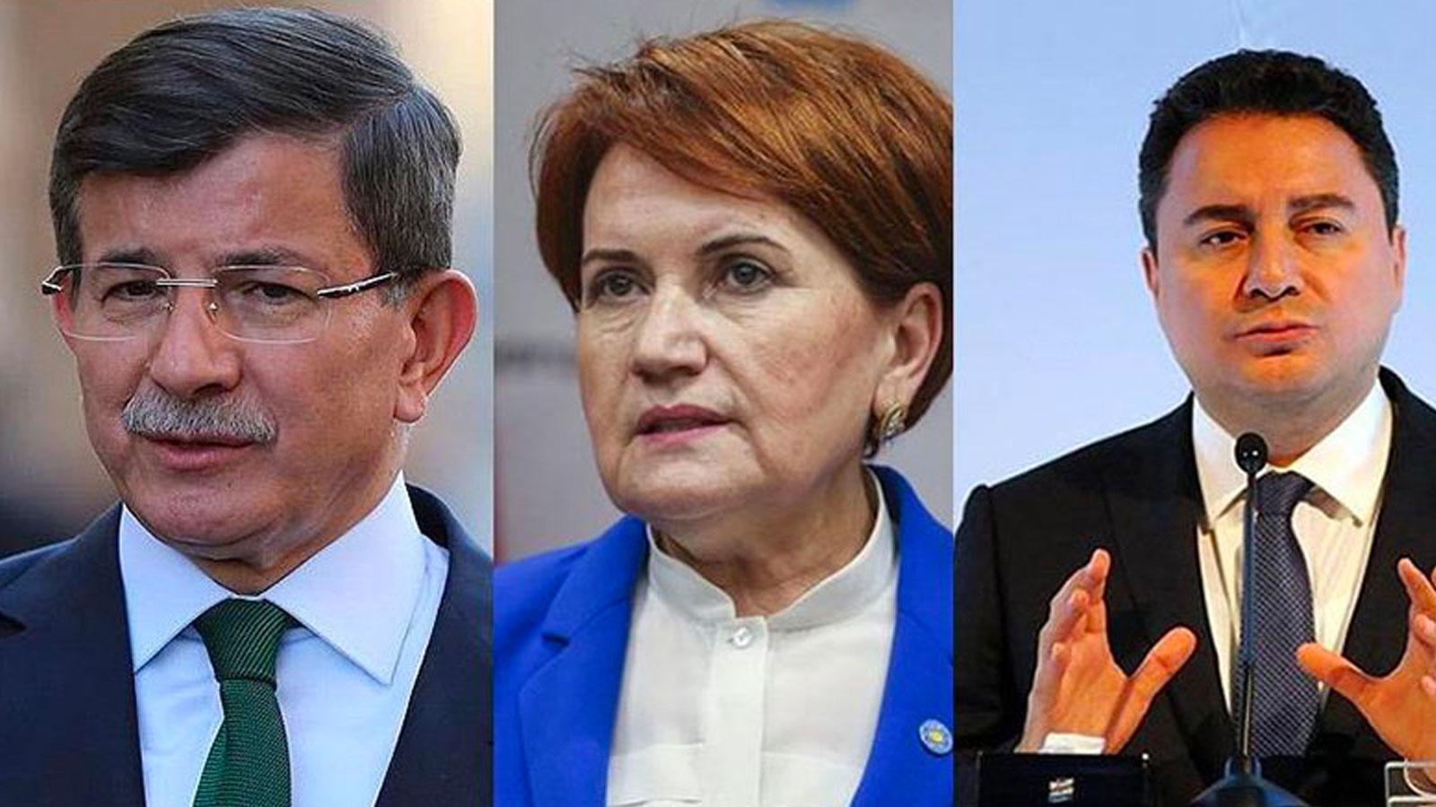 Ahmet Davutoğlu - Meral Akşener - Ali Babacan (soldan sağa)