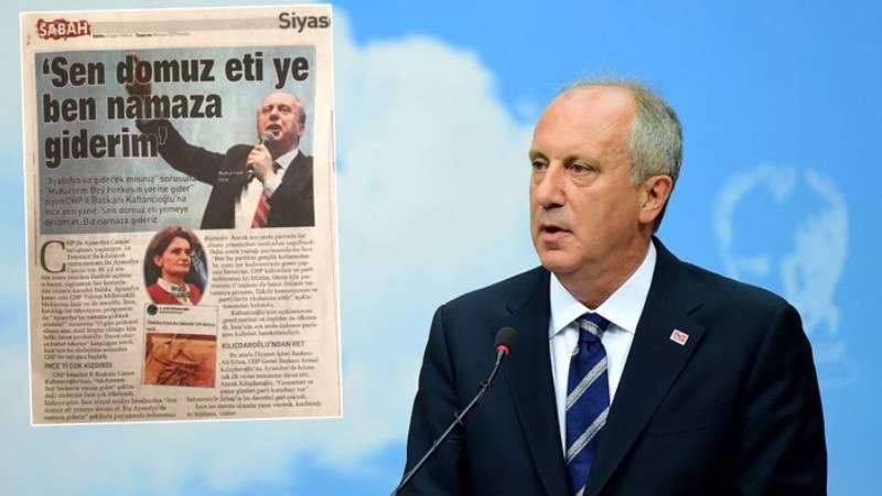 Sabah gazetesi CHP'li Muharrem İnce’nin 'düşündüğü' tweet'i haber yaptı!