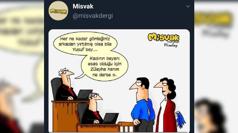 Misvak'ın Hz. Yusuf atıflı karikatürüne tepki geldi; Twitter hesabı kısıtlandı