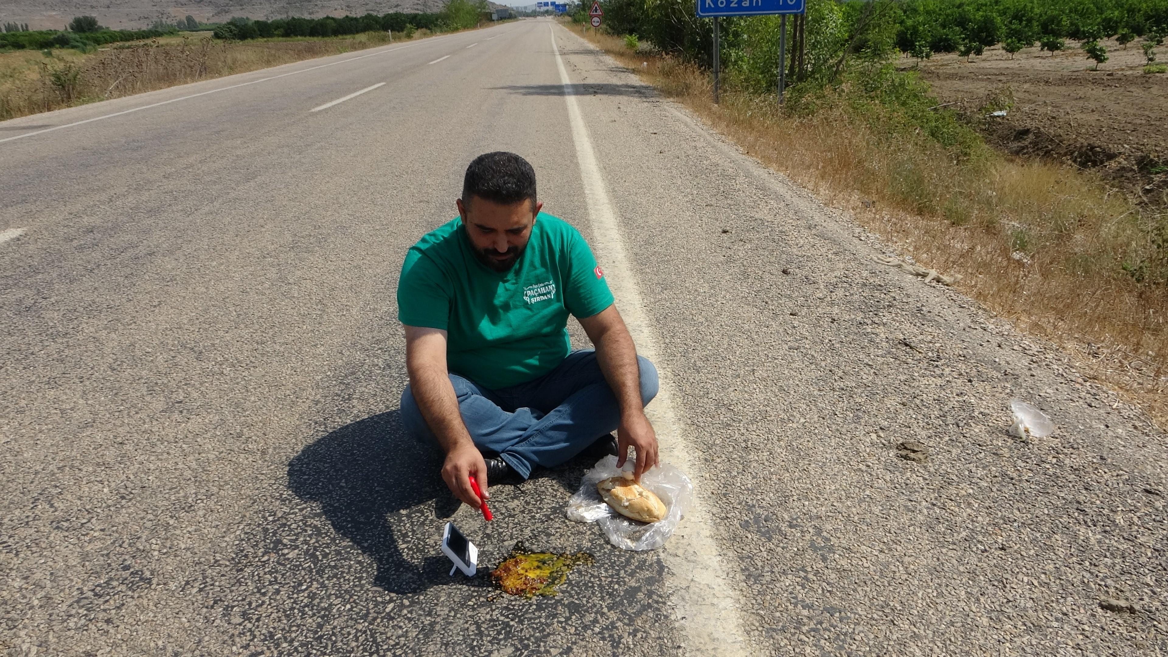 Yer, Adana: Asfaltta sucuklu yumurta pişirdi