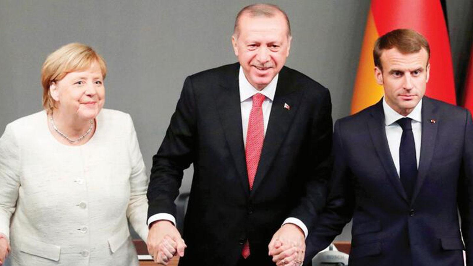 Merkel - Erdoğan - Macron (soldan sağa)