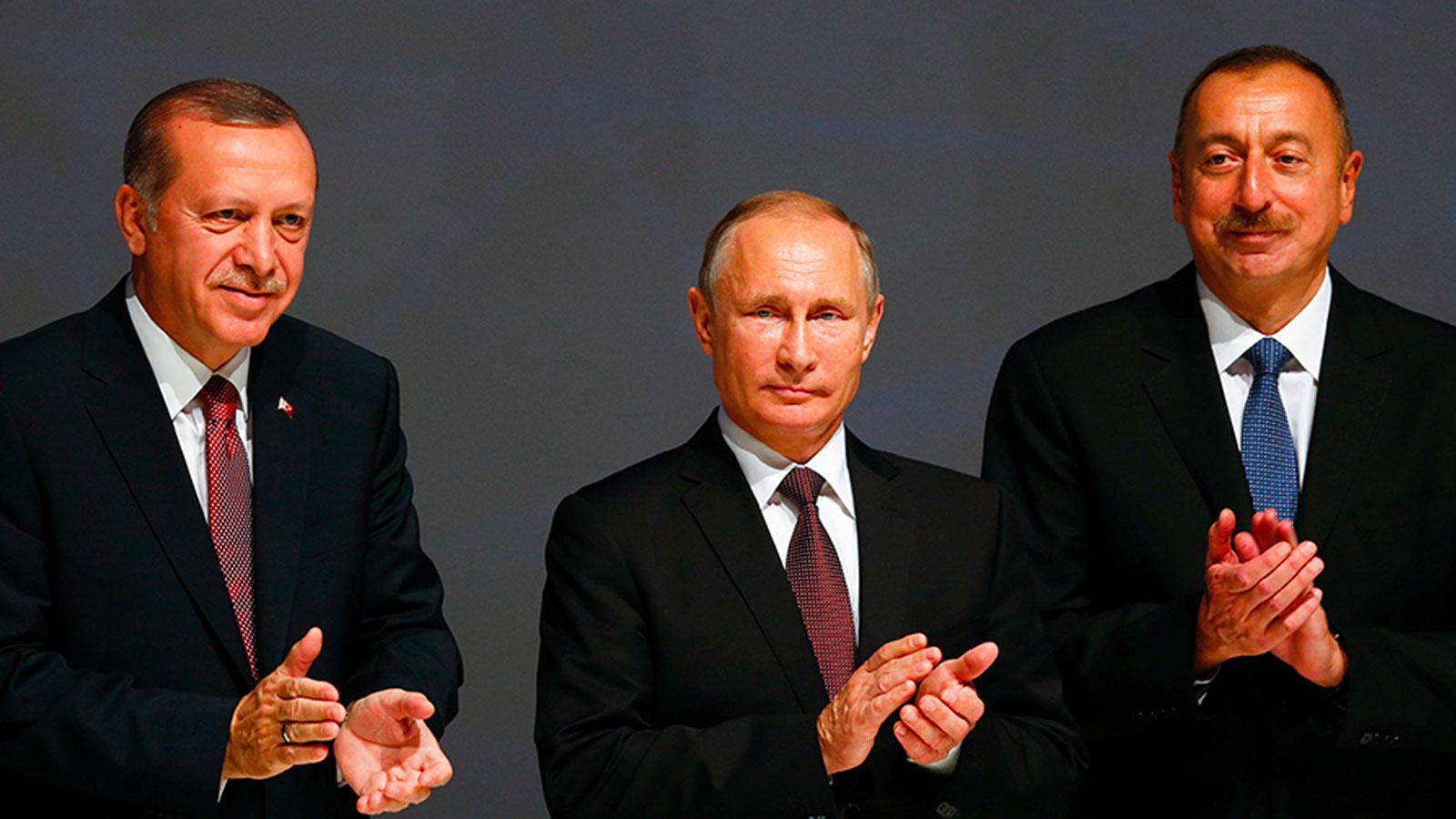 Erdoğan - Putin - Aliyev (soldan sağa)