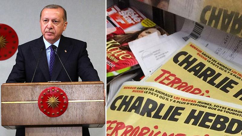 Fransız mizah dergisi Charlie Hebdo'dan Erdoğan'ı hedef alan karikatür