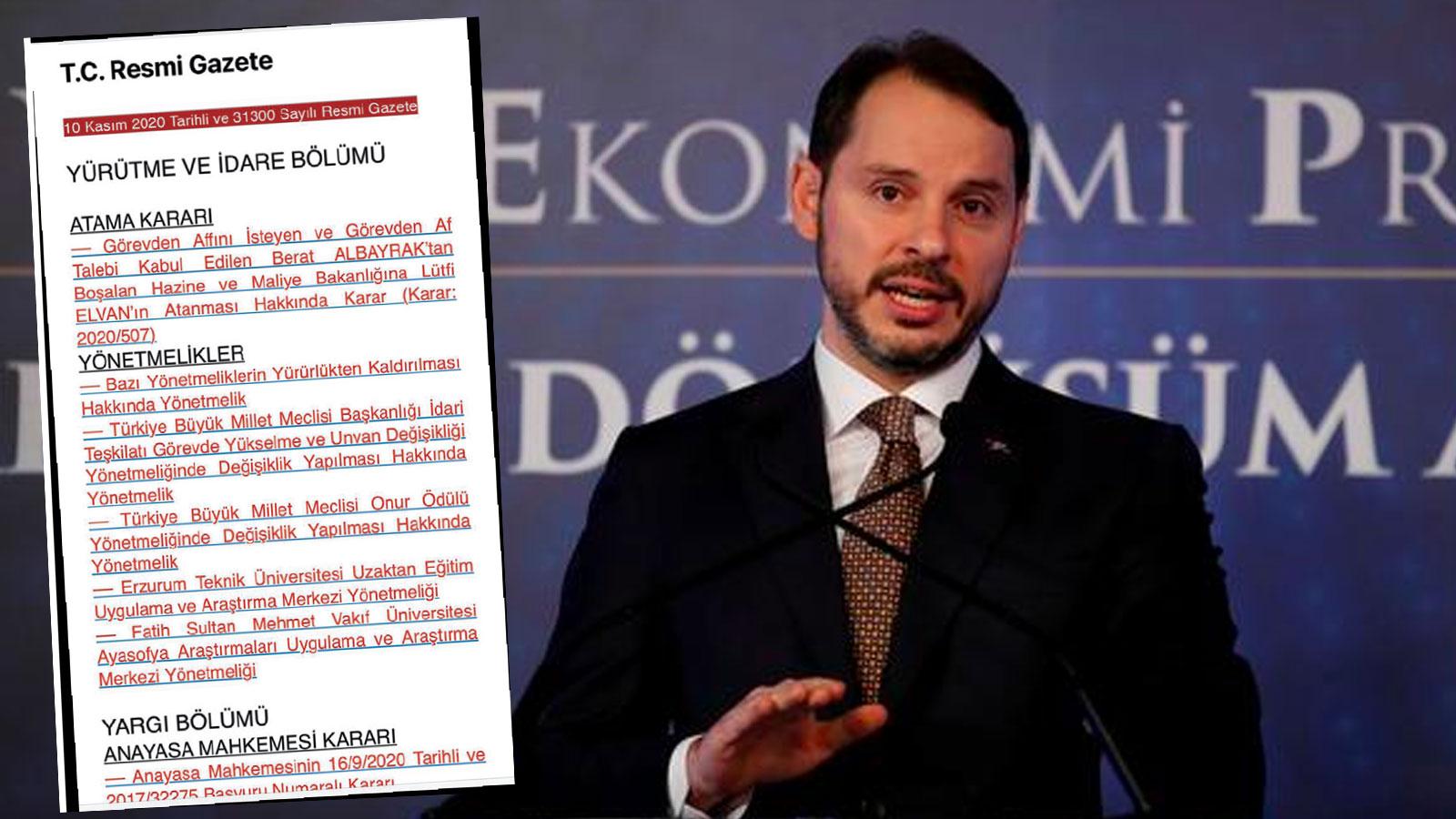 Karar yazarı Beki: Berat Albayrak'ın ayrılışı, Resmî Gazete'ye de "Af talebi kabul edildi" diye geçirilmiş, özel kastı ve anlamı olmalı