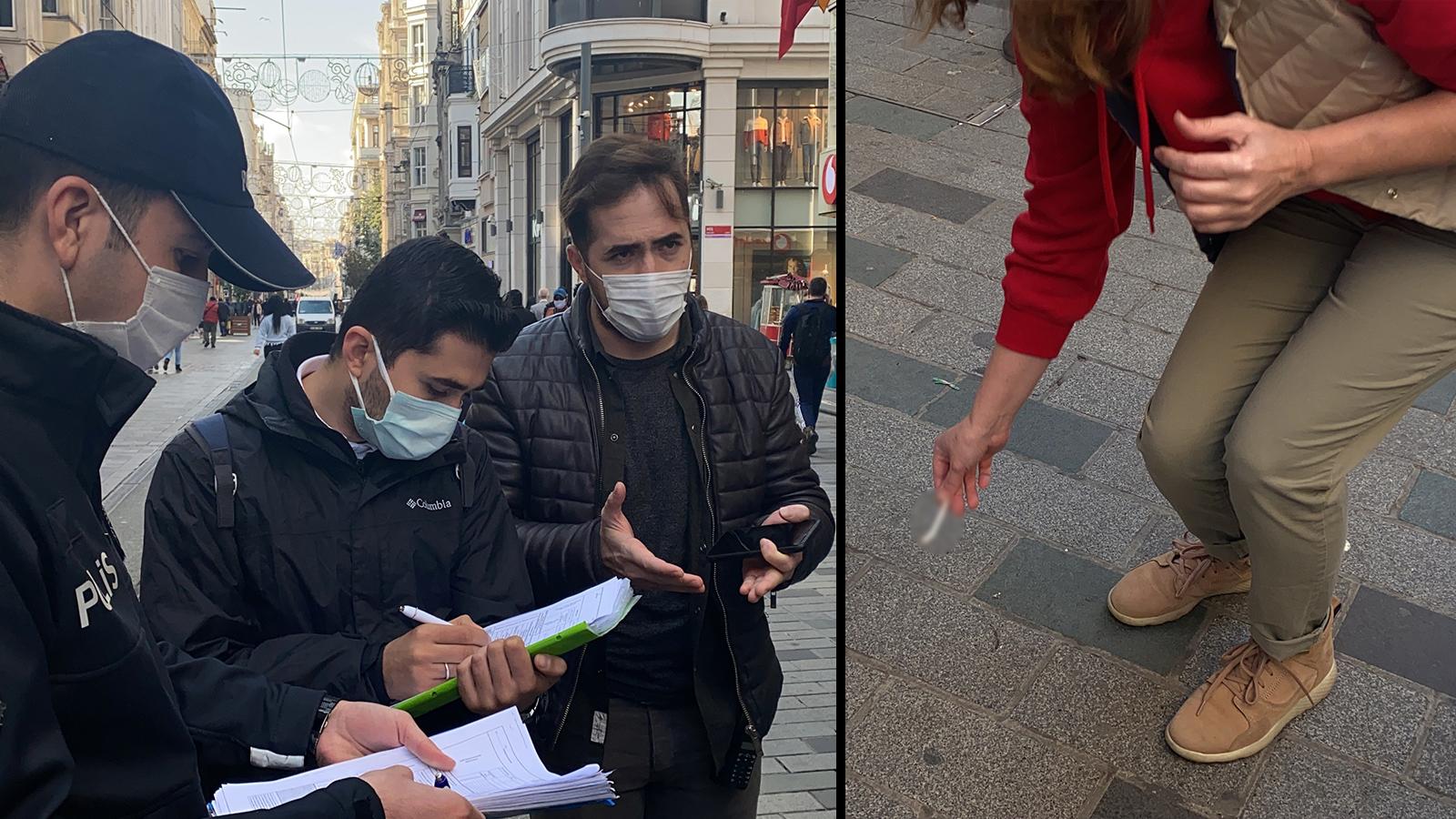 Taksim'de sigara yasağı denetimi; "İçmiyordum, kokusunu alıyordum"