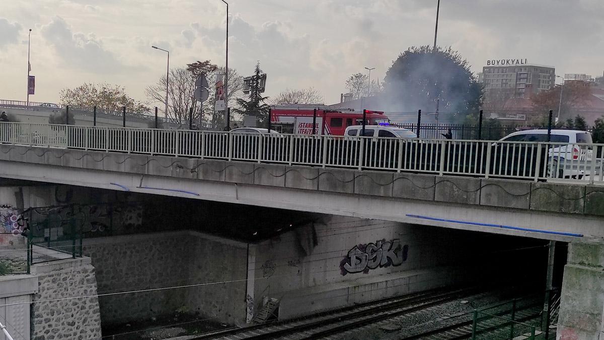 Marmaray seferlerine yangın engeli