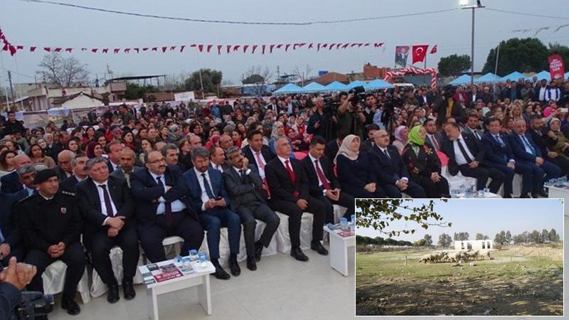 Yerel seçimden önce görkemli tören düzenlendi; rehabilitasyon merkezi inşa edilecekti, koyunların otlağı oldu!