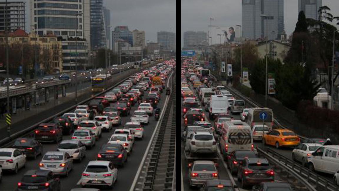 Hafta sonu kısıtlamasına saatler kala İstanbul'da trafik durma noktasına geldi 