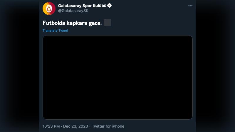 Galatasaray'dan "Futbolda kapkara gece" paylaşımı