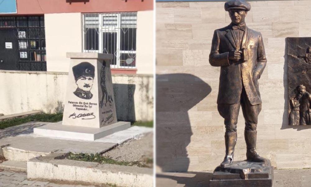 Antalya'da Atatürk büstüne ve heykeline saldıran kişi gözaltına alındı