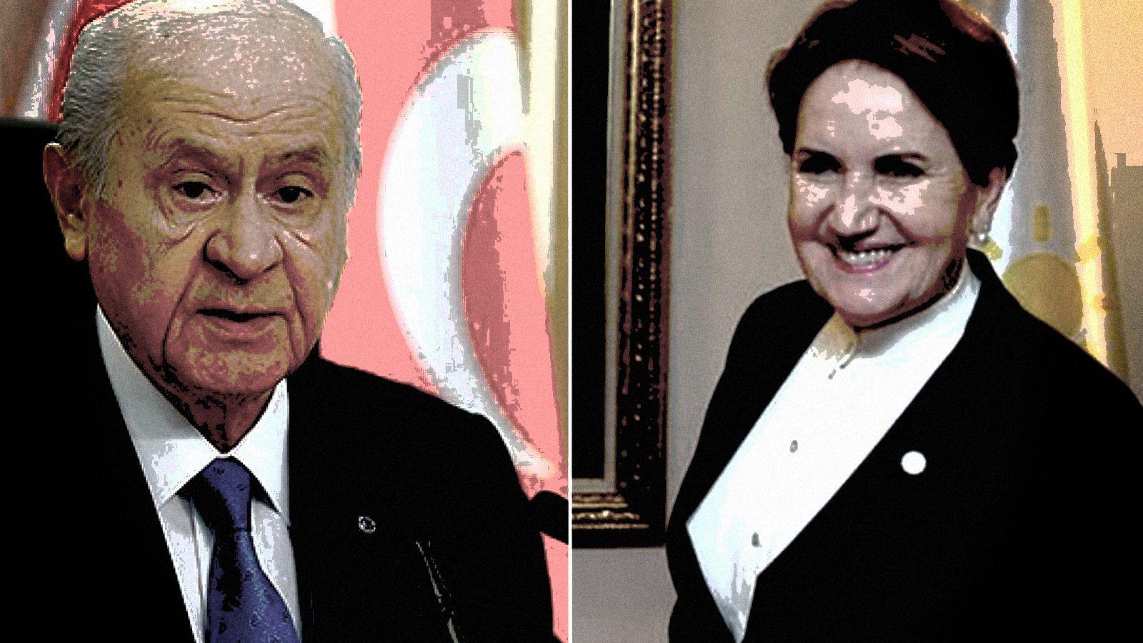 Bahçeli - Akşener (sağda)