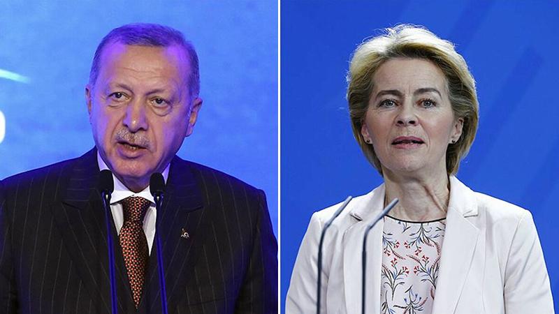 Cumhurbaşkanı Erdoğan, AB Komisyonu Başkanı von der Leyen ile görüştü