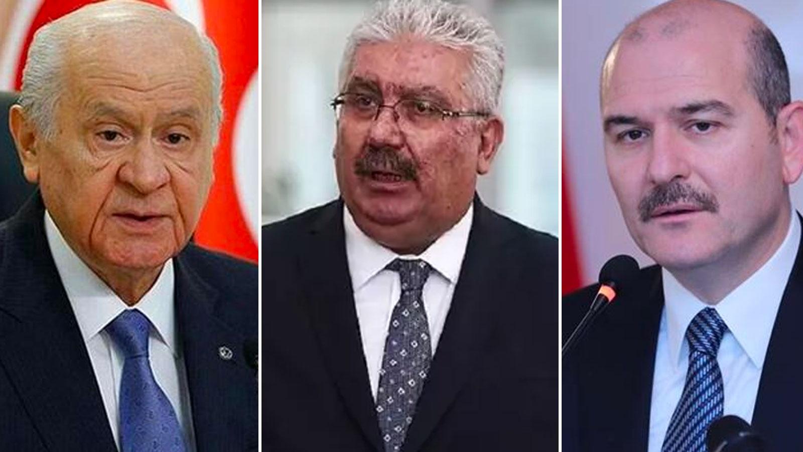 Devlet Bahçeli - Semih Yalçın - Süleyman Soylu (soldan sağa)