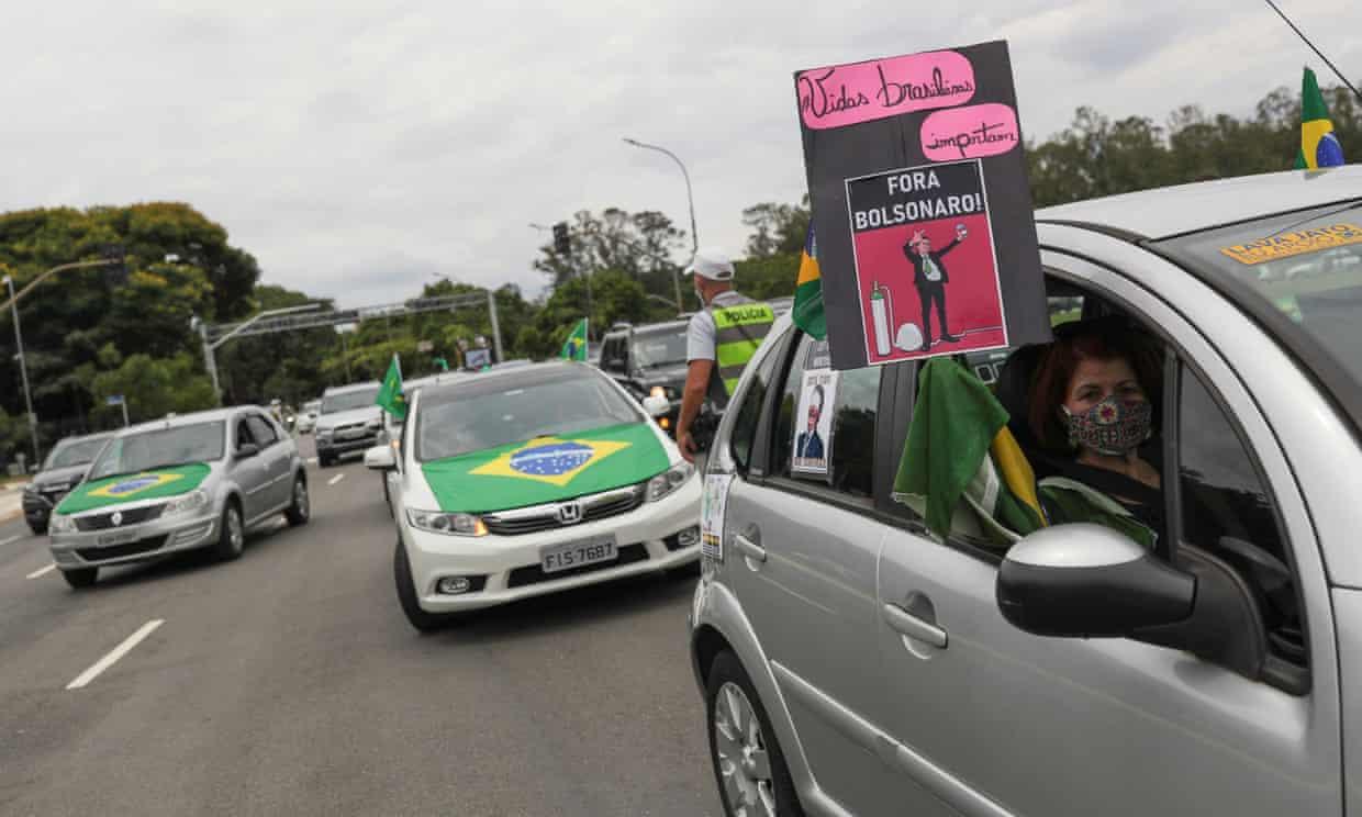 Brezilya'da 20'den fazla eyalet başkentinde Bolsonaro'nun görevden alınması için konvoylarla eylemler düzenlendi