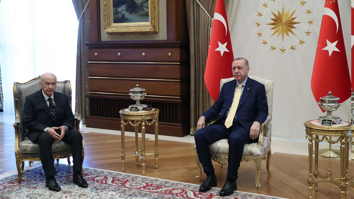 Erdoğan, Külliye'de Bahçeli'yi kabul etti 