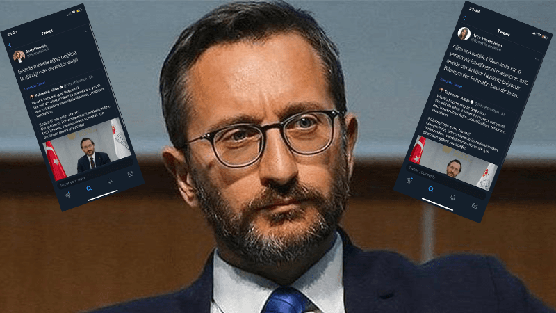 Fahrettin Altun'un 'Boğaziçi Üniversitesi' tweetlerini paylaşan çok sayıda kadın profili sahte çıktı!