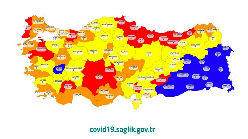 Sağlık Bakanı Koca paylaştı: İşte il il Türkiye'nin risk haritası