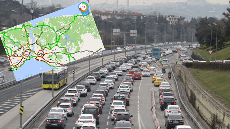 Kısıtlamanın kalktığı ilk cumartesi günü, İstanbul'da trafik yoğunluğu yüzde 78'e ulaştı