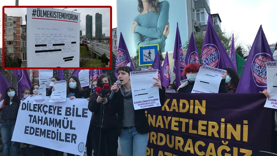 Zincirlikuyu’daki dev ‘Ölmek İstemiyorum’ afişi indirildi: "İstanbul Sözleşmesi’nden çekilmesi kararını gece yarısı aldıkları gibi, dilekçeyi de gece yarısı indirdiler"