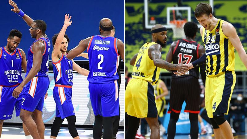 Euroleague'de Anadolu Efes ve Fenerbahçe Beko'nun play-off'taki rakipleri belli oldu