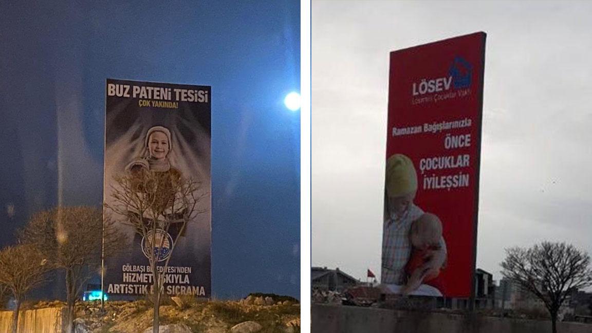 MHP'li belediye, LÖSEV'in billboardlardaki afişlerini kaldırıp, kendi tanıtımını astı 