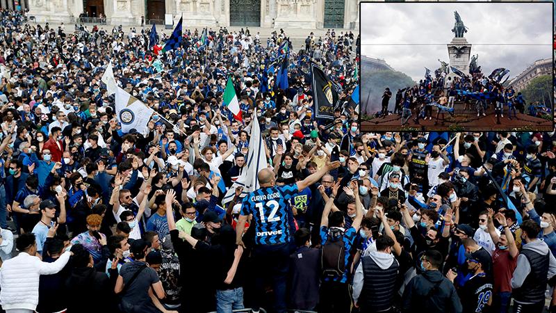 Inter taraftarı sokağa döküldü, 11 yıl sonra gelen şampiyonluğu kutladı