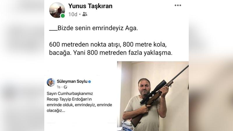 Bir öğretmenden Soylu'ya tüfekli mesaj: Biz de senin emrindeyiz