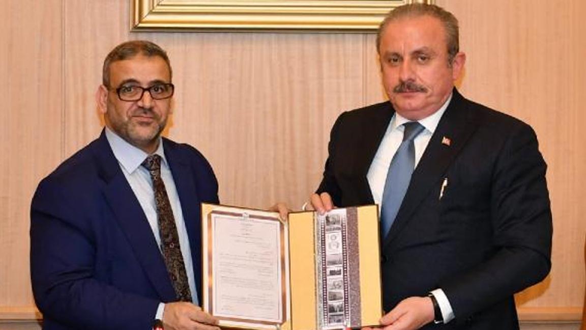 Meclis Başkanı Şentop, Libya Devlet Yüksek Konseyi Başkanı ile görüştü