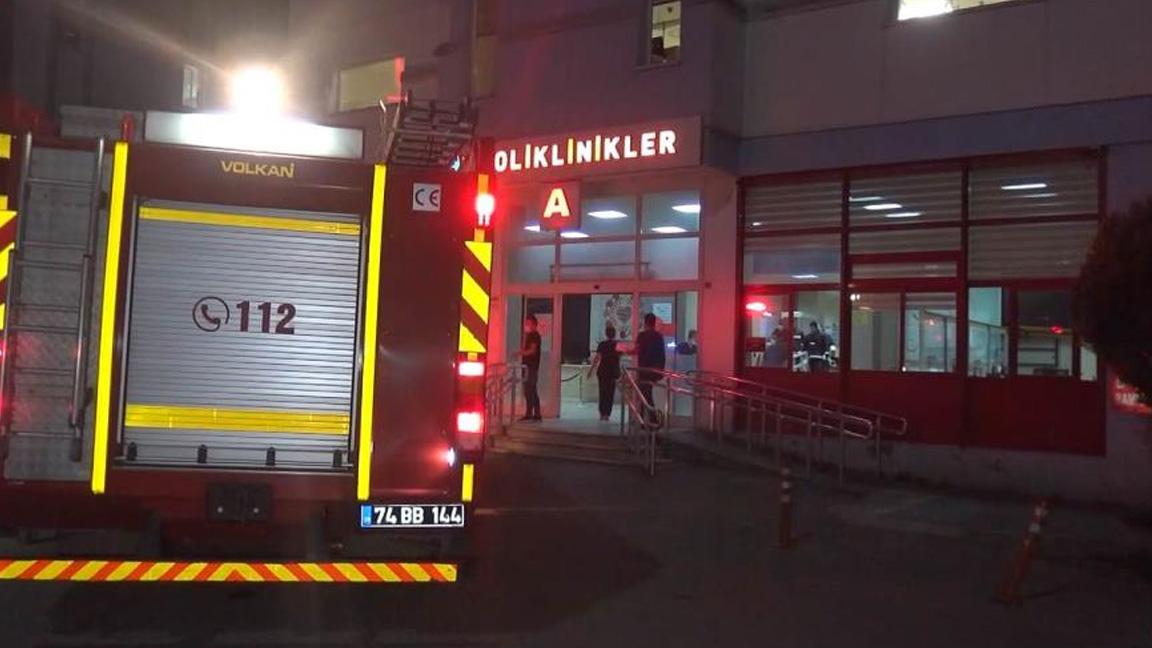 Bartın'da hastanede yangın; hastalar farklı servislere tahliye edildi