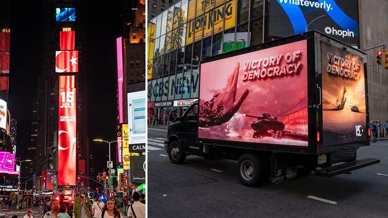 New York'un Times Meydanı'nda 15 Temmuz anması