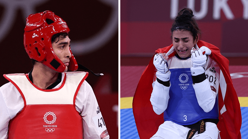 Tokyo'da Türkiye'ye iki madalya: Milli tekvandocular Hakan Reçber ve Hatice Kübra İlgün bronz madalya kazandı