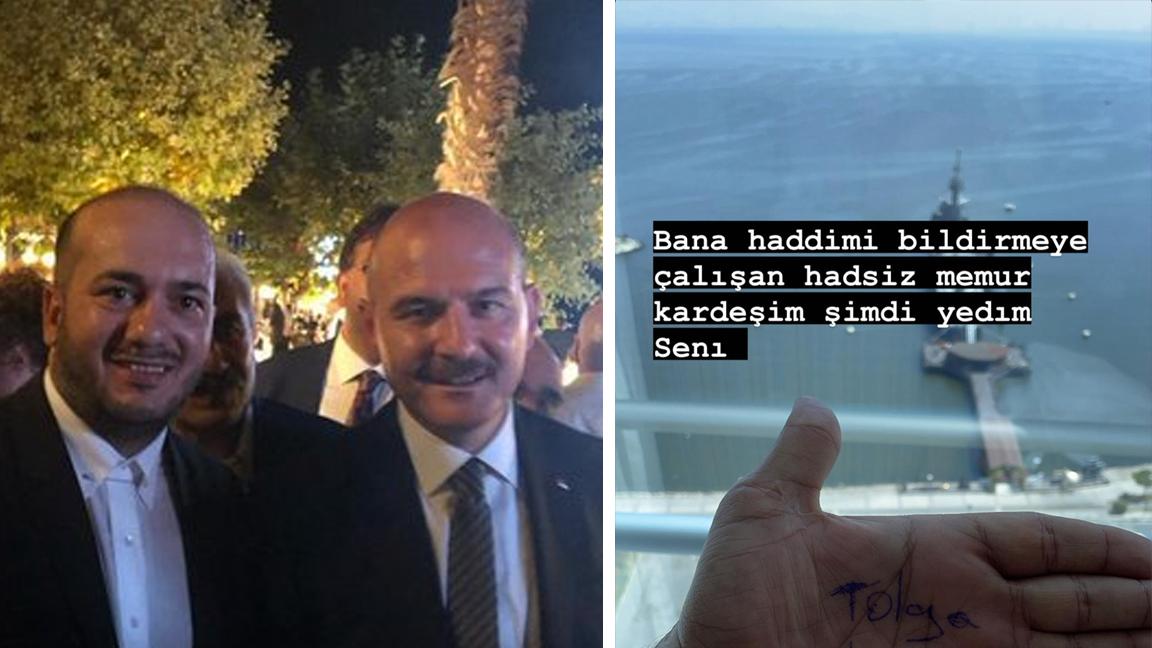 Süleyman Soylu'yla fotoğrafı olan Sadık Yıldırım, gözaltına alınınca polisi tehdit etti: En fazla iki saate çıkarım, yedim seni