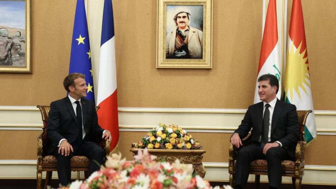 Fransa Cumhurbaşkanı Macron, IKBY Başkanı Barzani ile görüştü