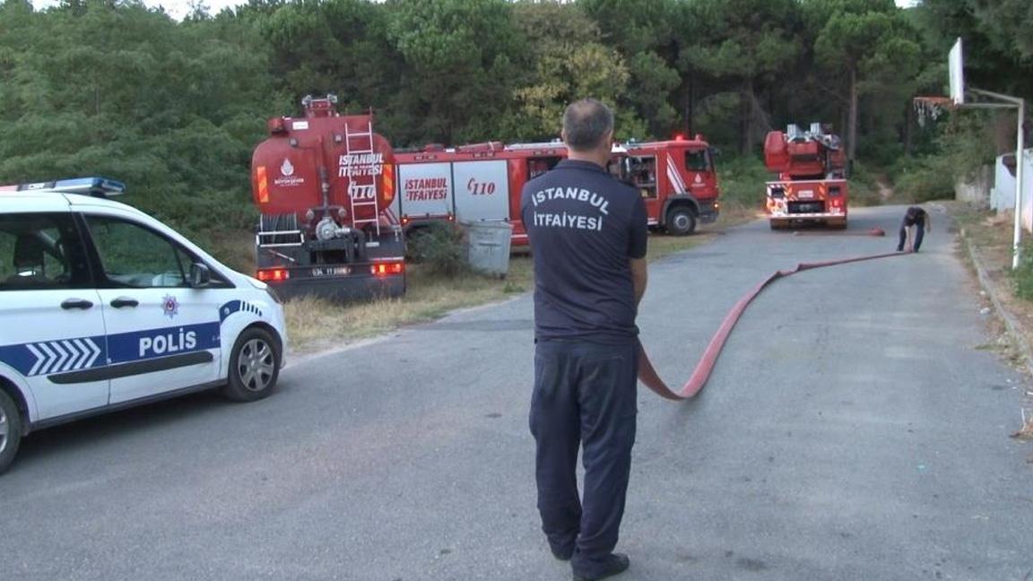 İstanbul Göktürk'te ormanlık alanda yangın çıktı 